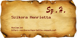 Szikora Henrietta névjegykártya